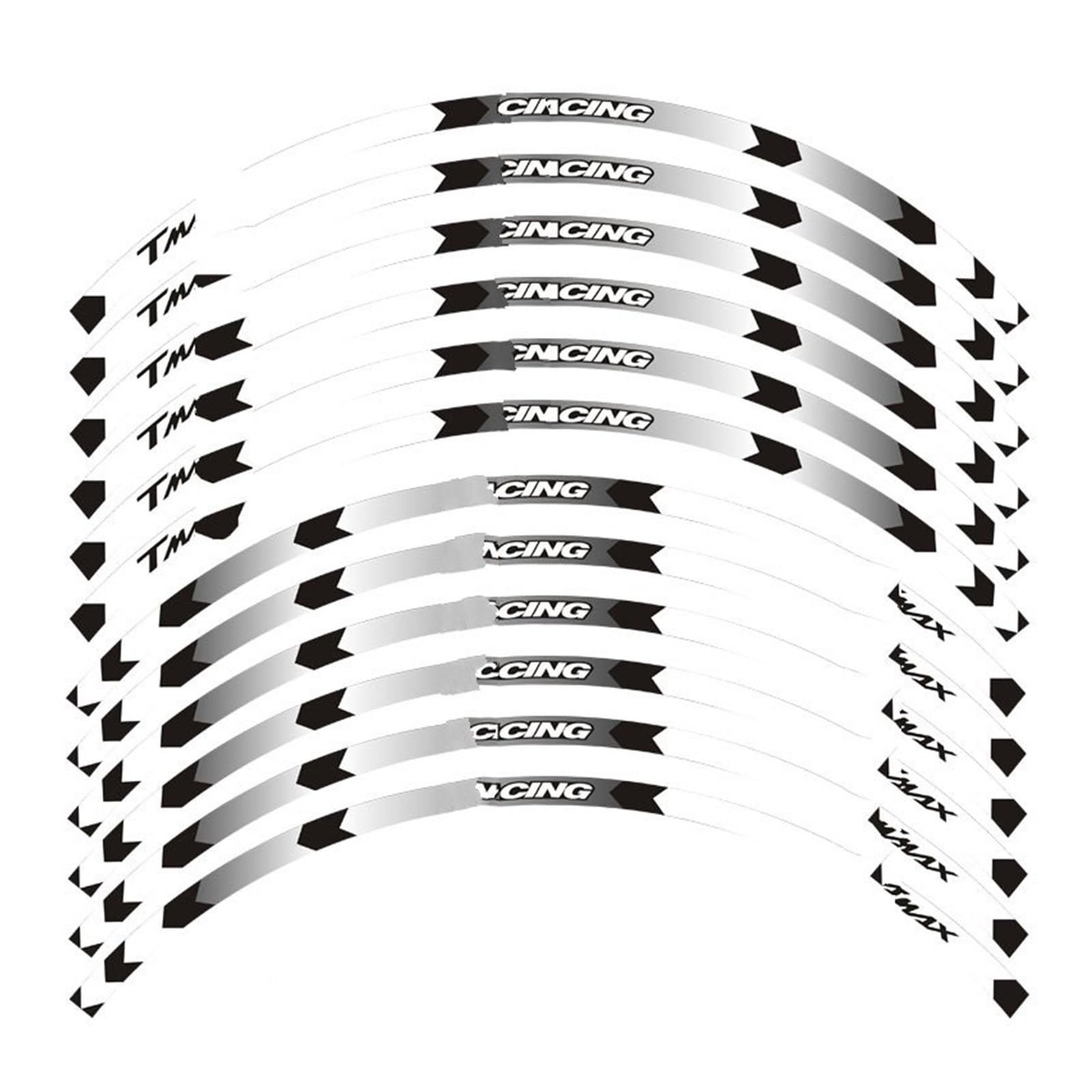 Hub Decals Rim for Ya&maha for T&MAX Purpose Motorcycle Wheel Decals Reflective Stickers Rim Stripes Stripe Tape(A White)