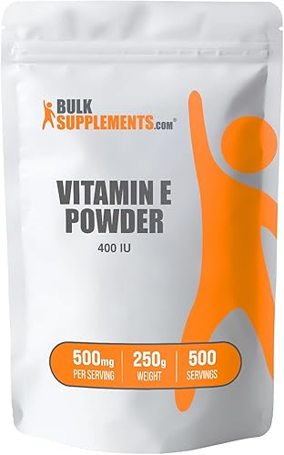 BulkSupplements com Vitamina E Powder - Vitamina E para perros - Vitamina en polvo - Vitamina E para la piel - Vitamina en polvo 250 gramos - 88 oz