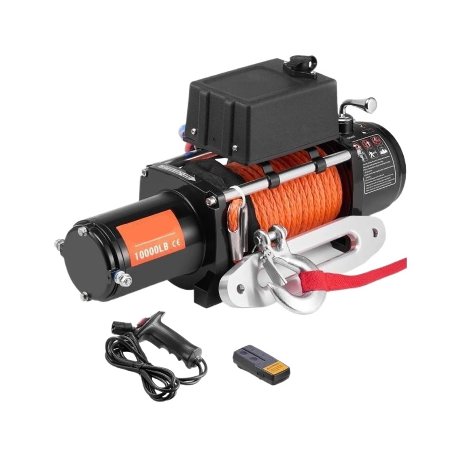 10000lbs Electric Winch 12V Truck Car Winch with 65 ft Synthetic Rope Wireless Control IP55 for Towing Off-Road SUV