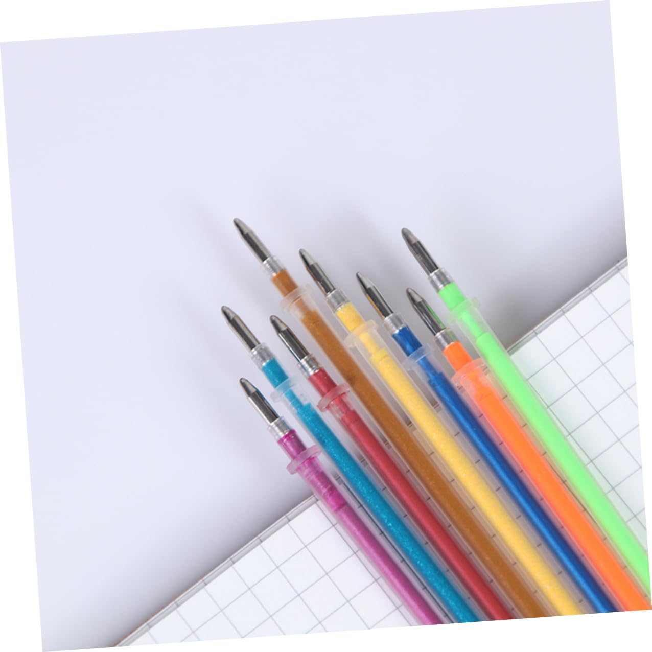 Housoutil 300 Pièces Recharges Colorées pour Stylos Gel Pointe Fine Recharge Encre pour et Dessin Compatibles Plupart des Stylos Gel Standards Fournitures Scolaires et Bureau