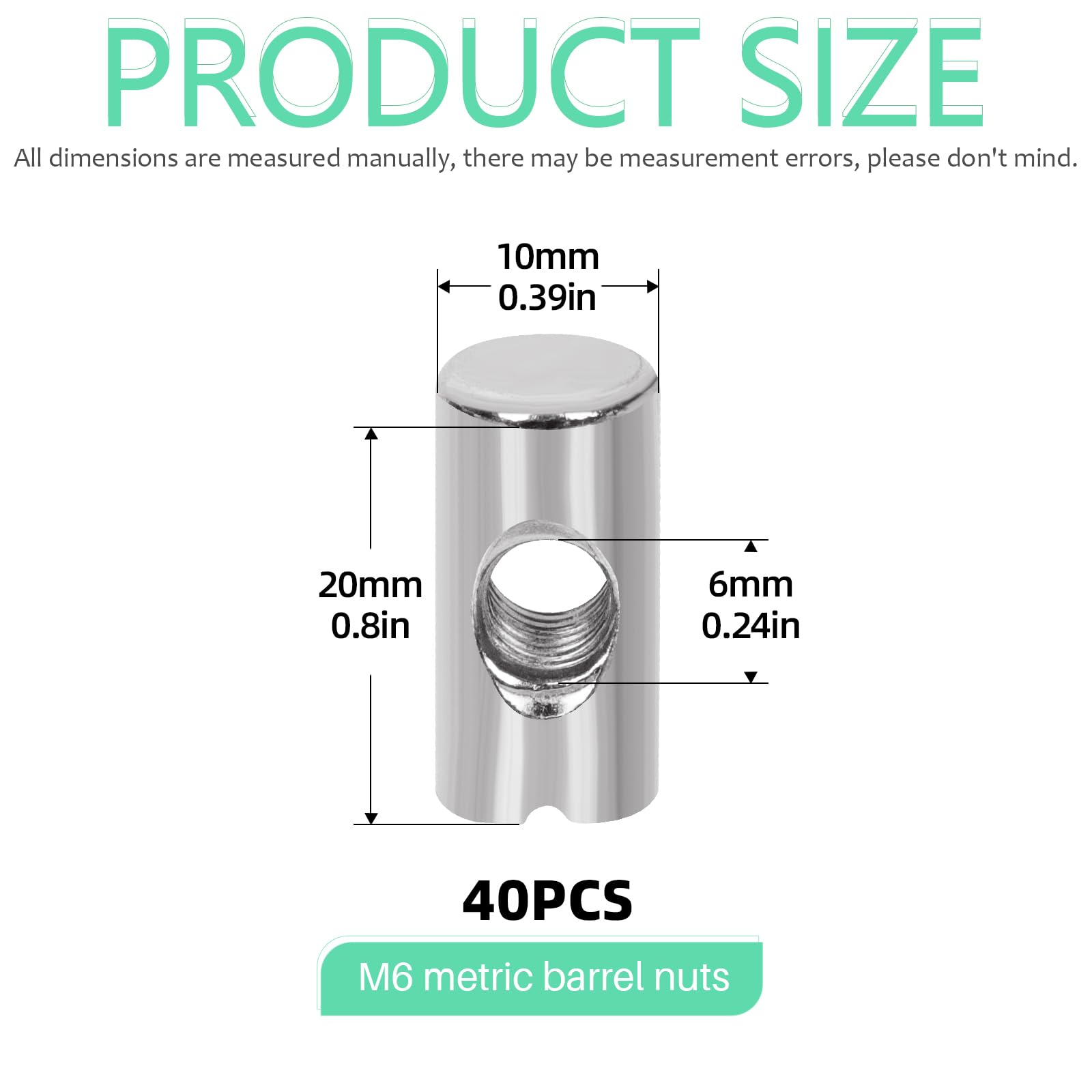 Keadic 40Pcs Slotted Barrel Nuts - Image 2
