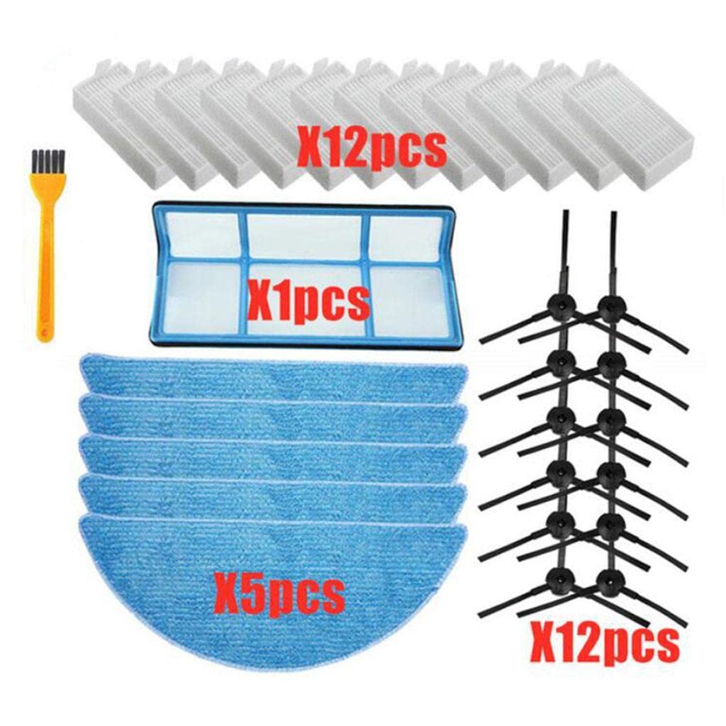 30 Piezas Filtros Hepa para Robot Aspirador con Cepillos Laterales de 3 Brazos Kit de Accesorios de Aspiradora con Paños Filtración
