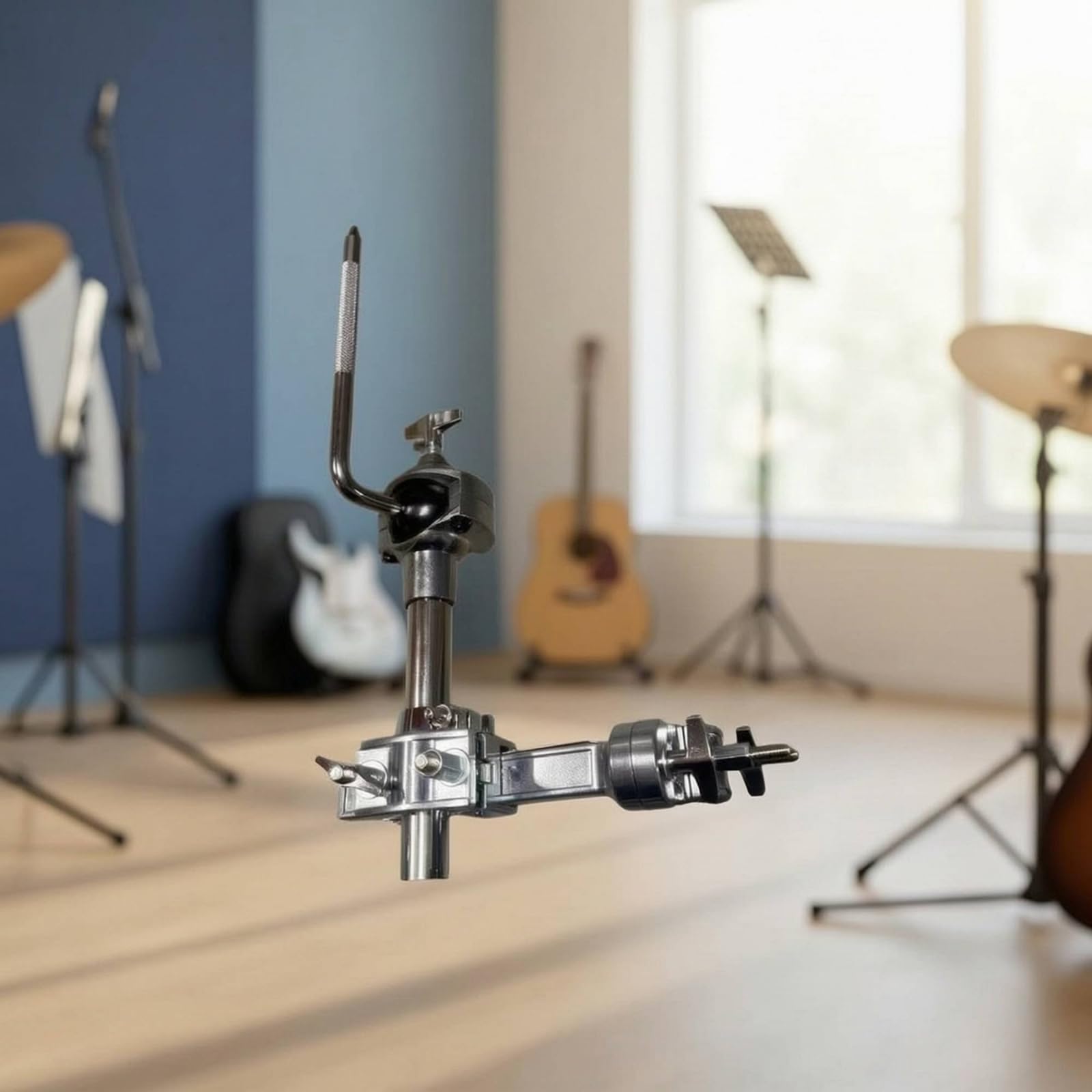 Amagogo Clamp per Batteria Morsetto Hardware Supporto Asta Staffa Regolabile in Metallo Durevole Fissaggio Sicuro Installazione Compatta Adatto a Batteristi Professionisti Sessioni Studio