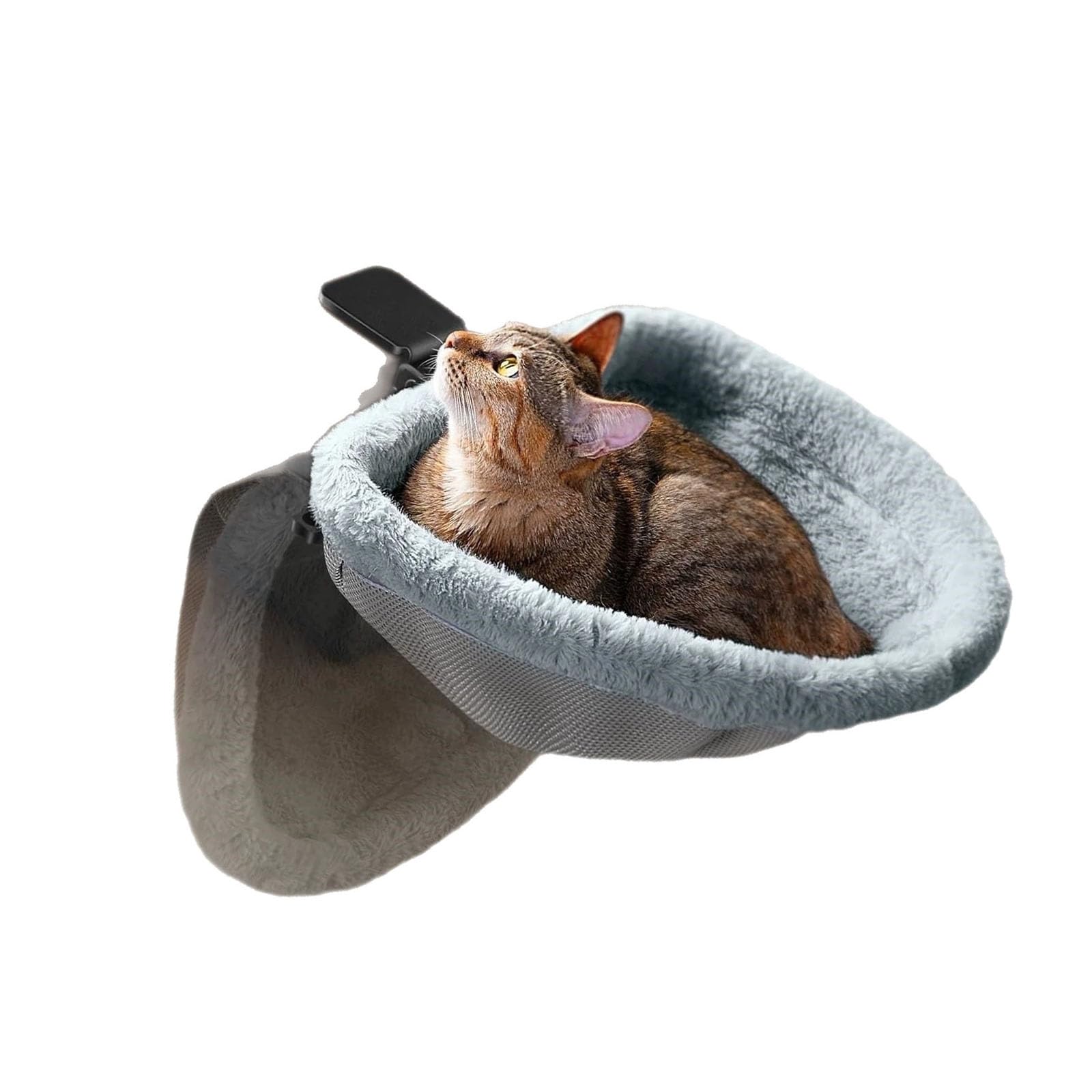 Persiana multifunzione per finestra del gatto, pieghevole, per scrivania, letto, tessuto morbido, fissaggio sicuro per animali domestici, per interni, libreria, posatoi per gatti