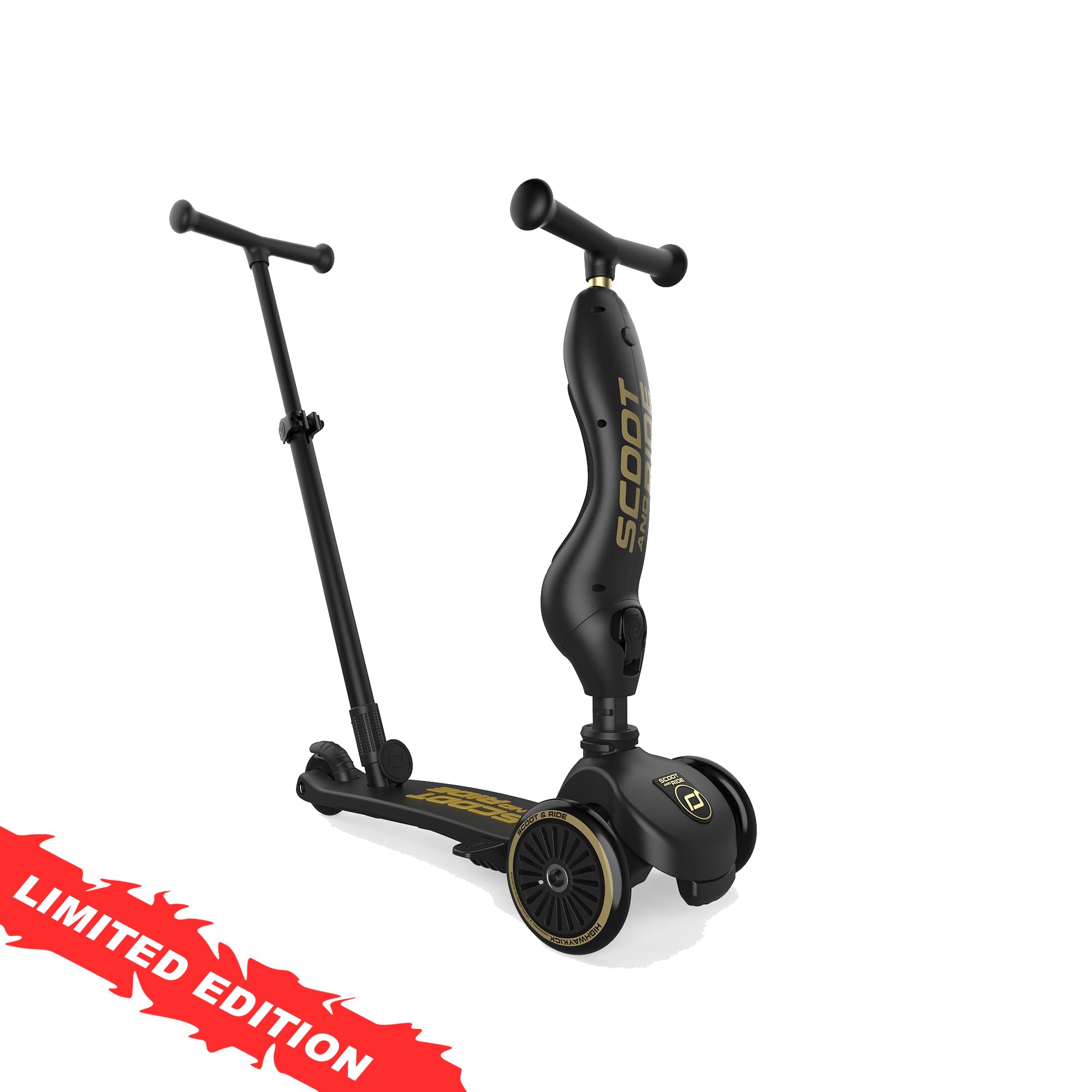 Scoot & Ride Highwaykick 1 Push and Go Kickboard avec siège pour enfant 2 en 1 avec guidon à partir de 1 à 2 ans Hauteur réglable sans outil