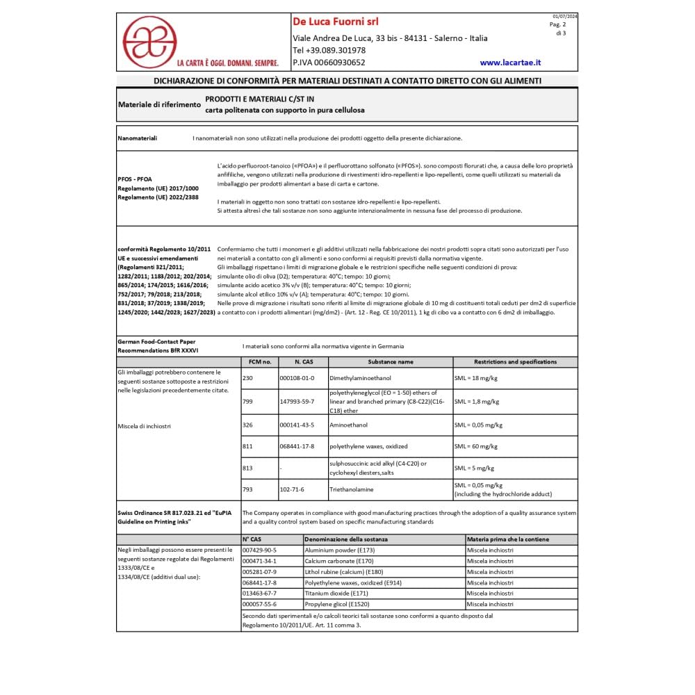 Generico 10 KG Fogli Carta Politenata PRODOTTI DA FORNO 37x50 cm 35+9 gr