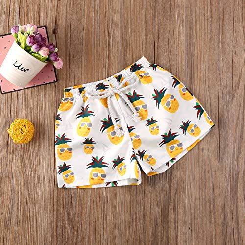 Image of BULINGNA Toddler Baby Boys Swim Shorts Coconut Tree and Leaves Print Swimming Trunk Kids Boy Waves Swimwear