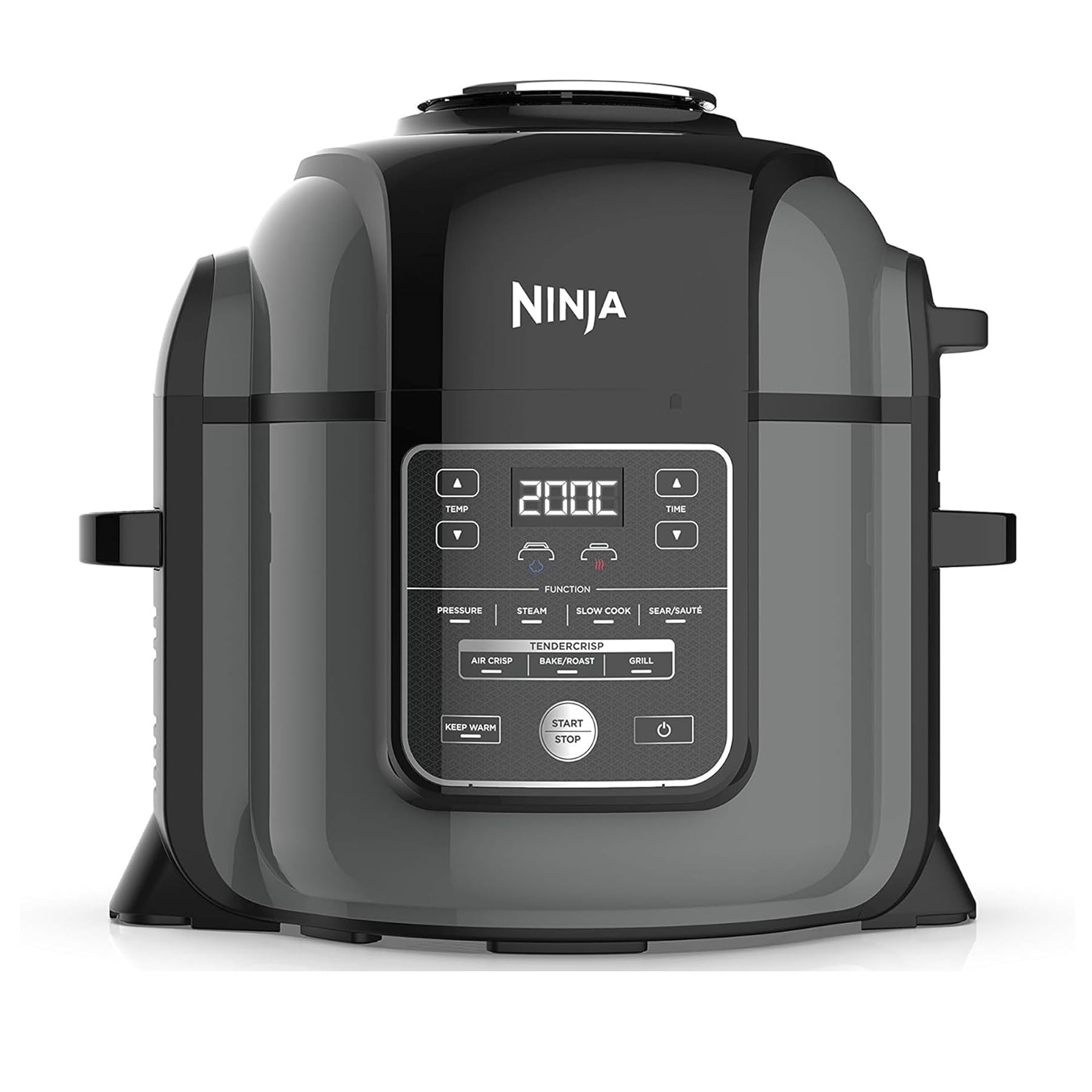 Ninja Foodi Multi-Cooker (OP350Uk) 7-In-1, 7.5L, Electric Pressure Cooker And Air Fryer, Brushed Steel - Black