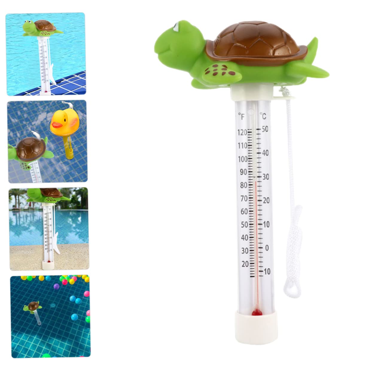 UPKOCH 5 Stück Schwimmendes Poolthermometer Schildkröten Design Präzise Temperaturmessung für Pool Badewanne oder Aquarium Sicheres Bad