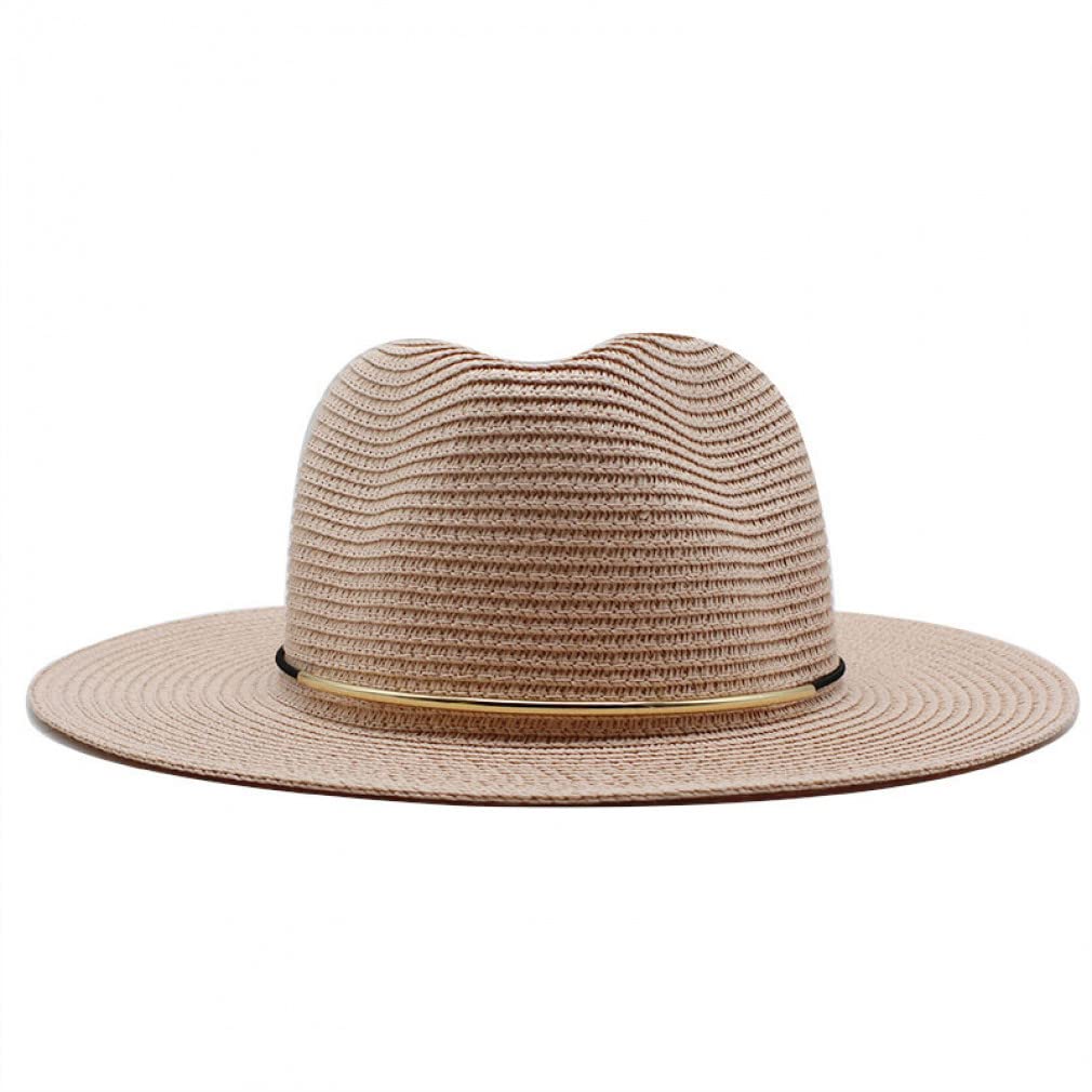 Cappello Estivo da Donna Cappello di Paglia Fedora Beach Vacation Visiera a Tesa Larga Cappelli da Sole Estivi Casual per Uomo Sombrero