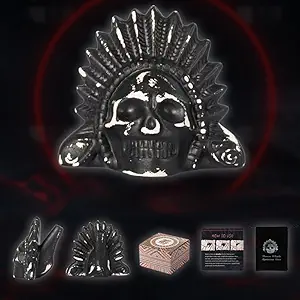 Authentic Aztec Death Whistle, Up to 125+ Decibels Screams Creepy Human Sounding Whistle for Halloween, Unique Skull Design (White)