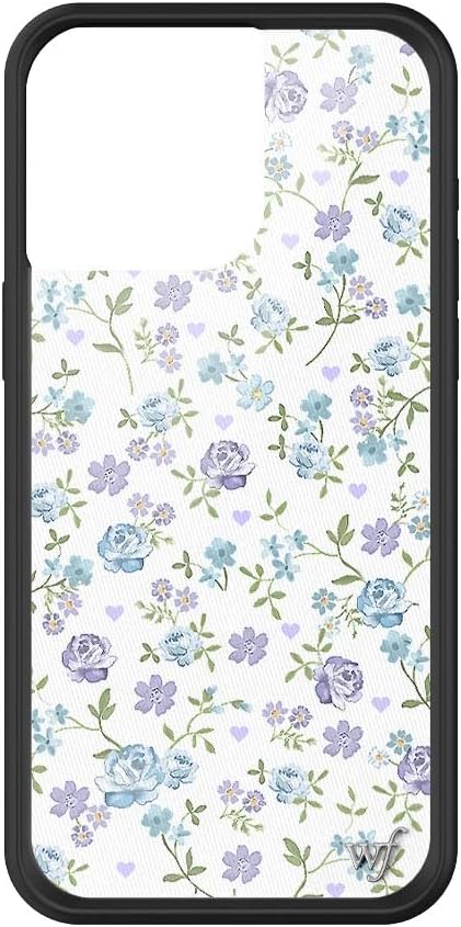 Wildflower Cases - Lilac & Blue Floral Case, Compatible with Apple iPhone 15 Pro Max | Purple, Blue, Floral, White, Cute - Protective Black Bumper, 4ft Drop Test Certified, Women Owned Small Business