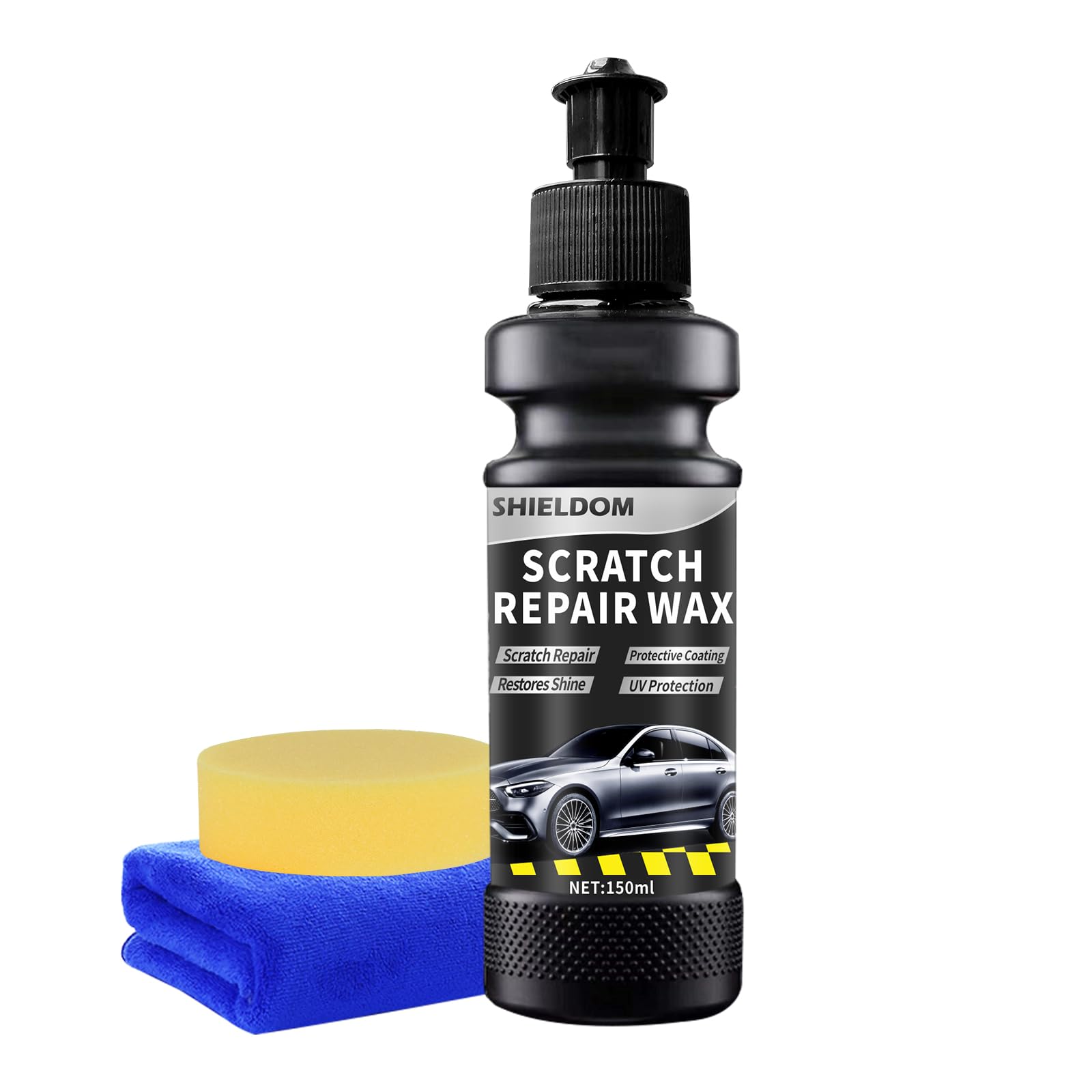 Car Scratch Remover & Polishing Wax Light Scratches & Swirls Removal Compound Nano Sparkle Paste to Repair Paint Surface with Applicator Sponge and Microfiber Towel- 5oz/150ML