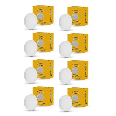 Jaquar 12W LED GEM Trimless Round Surface Mount Down Light | No False Ceiling Required Required | Natural White (4000K) | (Pack of 8)
