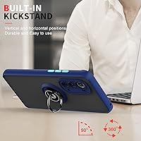 Vista 6 de TJS Funda compatible con Motorola Moto Edge 2022, con protector de pantalla de vidrio templado, anillo de metal, soporte magnético para teléfono