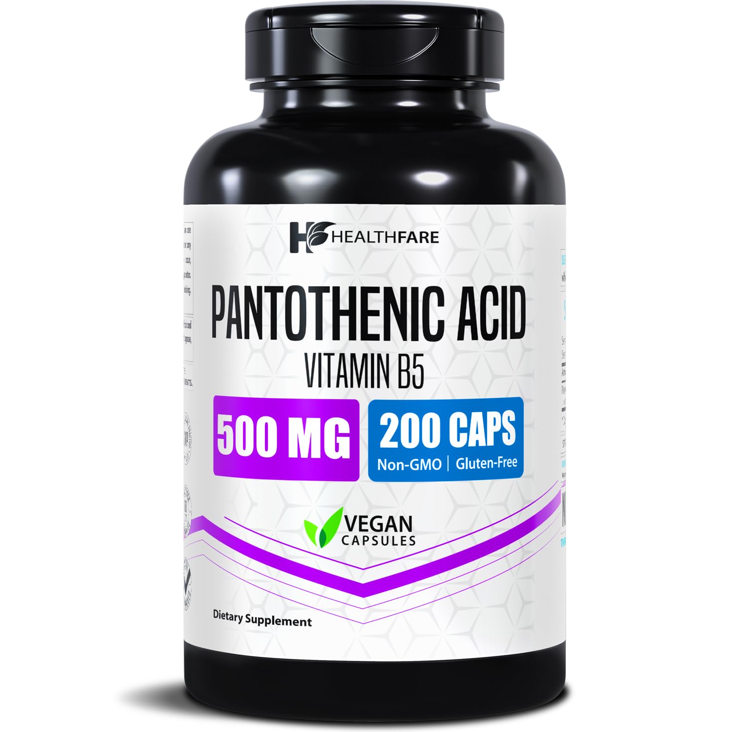 Sponsored Ad - Healthfare Pantothenic Acid 500mg Vitamin B5 Supplement | 200 Vegan Capsules | Extra Strength Energy & Metabolism Support | Non-GMO, Gluten-Free | Made in USA