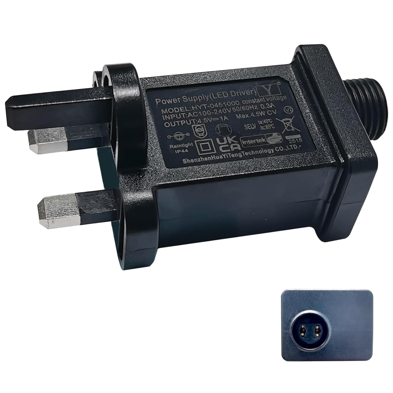 Flomiara Transformer Plug for Christmas Lights, Led Transformer, IP44 Waterproof Replacement Plug, Indoor Outdoor Lights Power Supply for Xmas Lights, Net Lights, Icicle Lights (4.5v 4.5w)