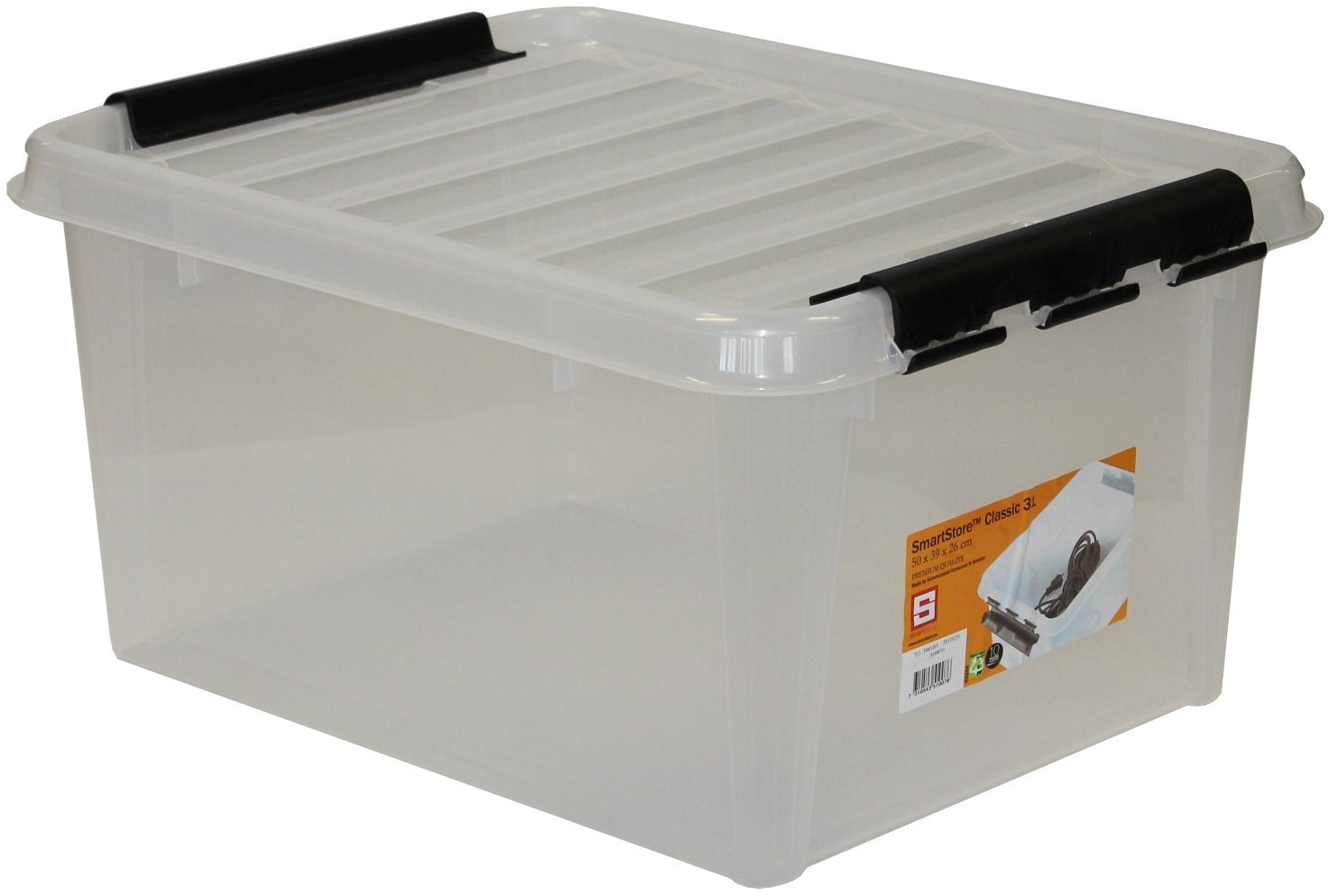Orthex 35100703 3er-Set Clipbox Smart Store Classic 31, 32 Liter, transparent