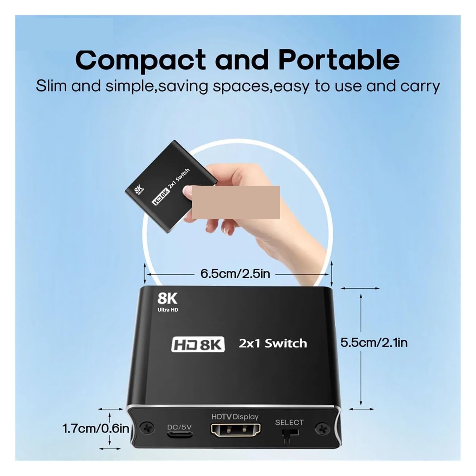 Adaptateur de commutation HMI 2.1, commutateur 8K, 4K @ 120Hz