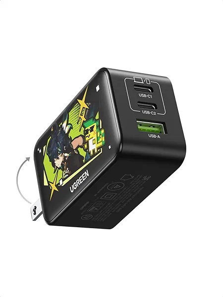 UGREEN Nexode 65W GaN USB C Wall Charger, 3-Port Compact Foldable Fast Charger for MacBook Pro/Air, Dell XPS, iPhone 17/16/15, Galaxy S25/S24, Pixel 10/9, iPad Pro (Genshin Edition) Kinich