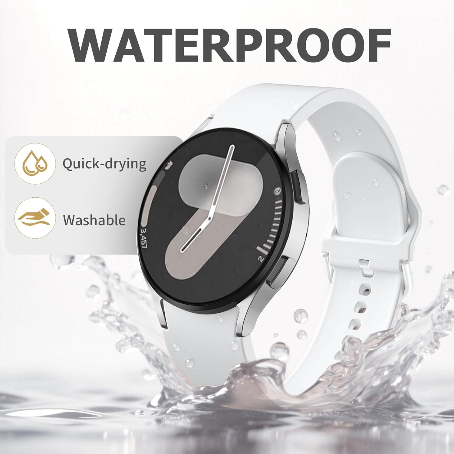 Charlam 3 Pack No Gap Bands Compatible with Galaxy Watch 7 Band, Galaxy Watch 6 Band, 5 4 FE 40mm 44mm, Galaxy Watch 6/4 Classic/5 Pro, 20mm Soft Silicone Sport Strap for Samsung Watch Bands Women Men - Image 5