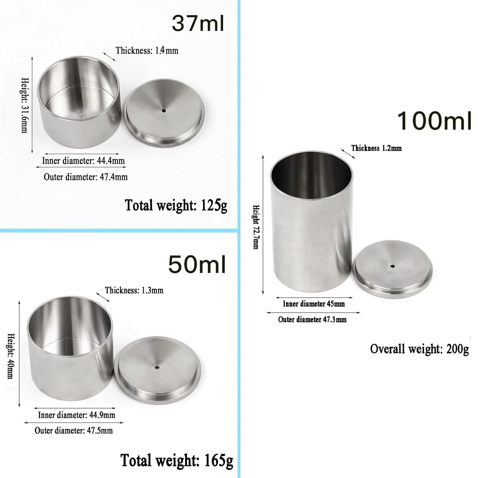 Hochpräzises Hydrometer mit flüssiger Dichte, 37 ml/50 ml/100 ml Becher mit spezifischem Gewicht für die genaue Prüfung von Farben, Hilfsstoffen und Ölen, 50 ml (50ml)