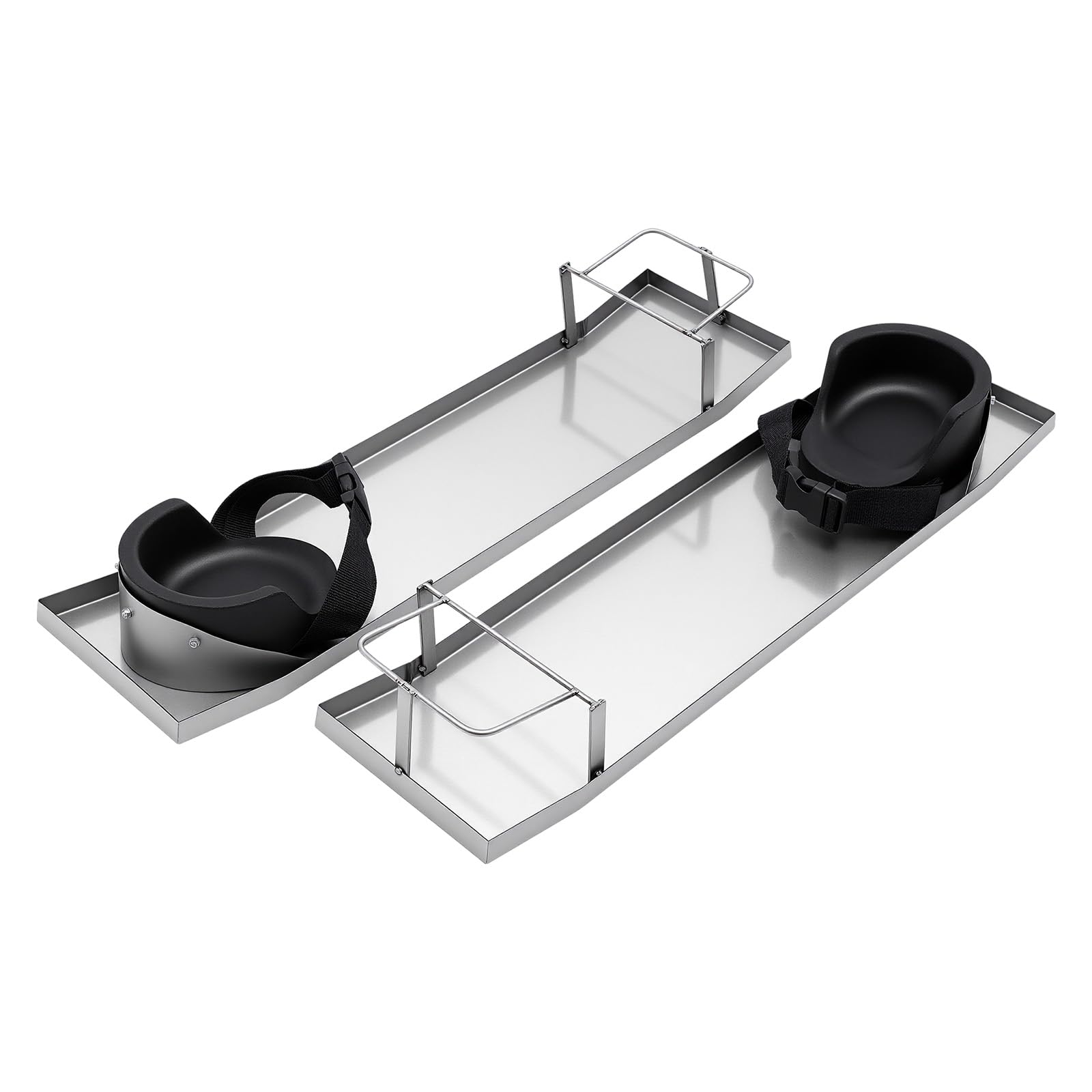 Set di 2 ginocchiere in acciaio inox con cinghie da tavola, per cemento e cemento, per officina e giardino, 69 x 20 x 11 cm