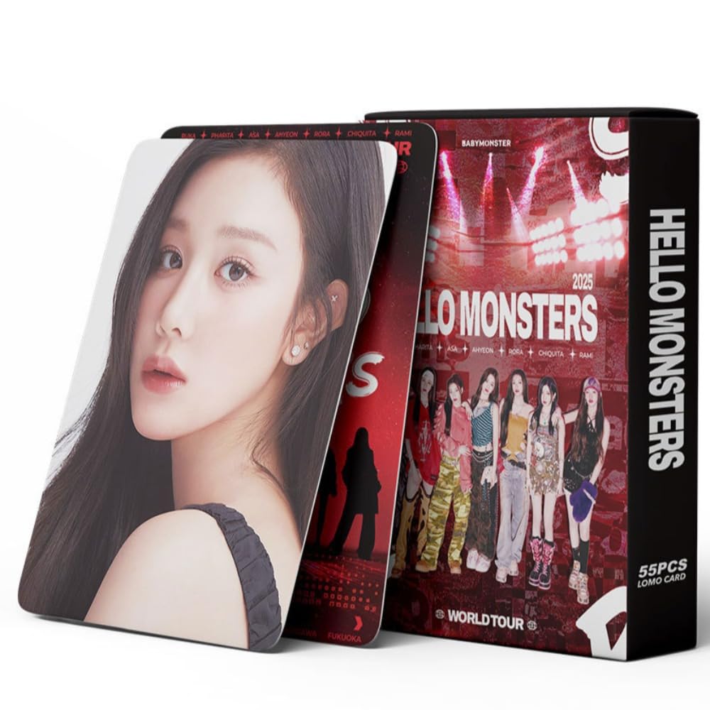 BABYMONSTER Photocards 55pcs BABYMONSTER 2025 New Album 1ST World Tour Hello Monsters Merch Lomo Cards