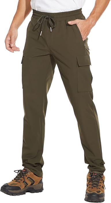 Amazon.com: Pantalones de trabajo tipo cargo de secado rápido para hombre,  ligeros, impermeables, pantalones de senderismo, bolsillos con cremallera,  cintura elástica, pantalones casuales : Ropa, Zapatos y Joyería