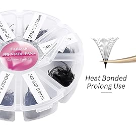 FADLASH 1000 Fans 24D Premade Volume Eyelash Extensions Mixed Tray Premade Fans Eyelash Extensions D Curl Premade Lash Fans Pointed Handmade Promade Loose Fans Thin Base (24D-0.07D,8-15mm)