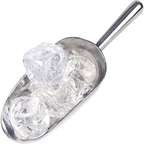 Miniatura 6 de PATIKIL Cucharas de hielo, paquete de 2 palas de aluminio pequeñas de 5.12 pulgadas para hacer hielo de cereales de harina, azúcar para cocina, bar,
