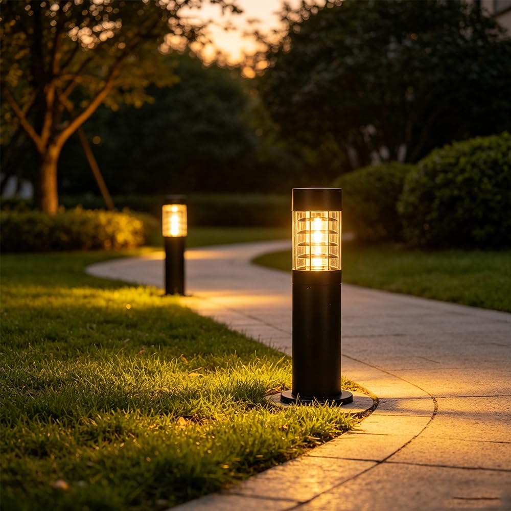 LED Lampade Da Giardino Esterno illuminazione Da Giardino Palo Luce Da Esterno E27 Terra Lampione Impermeabile lampioncino Lampada da paletto per Sentieri Aiuole/Sentieri/Terrazza/Strade/Patio (B)