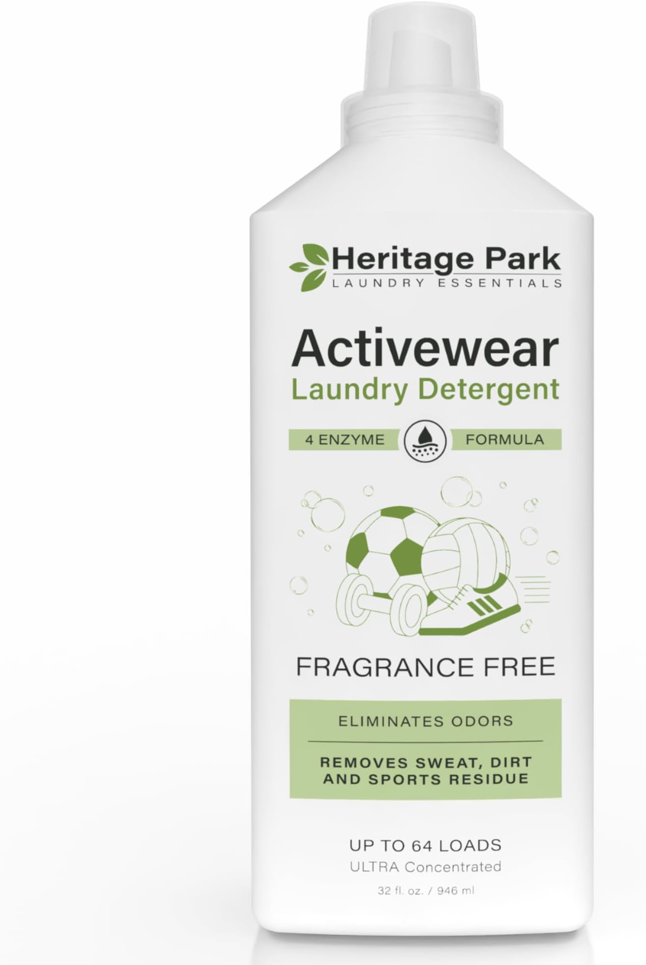 - Athletic Sport Active wear Laundry Detergent | 4x Powerful Plant-Based Formula with Cleaning Enzymes for Sport Wash | Fragrance Free Natural Odor & Stain Remover