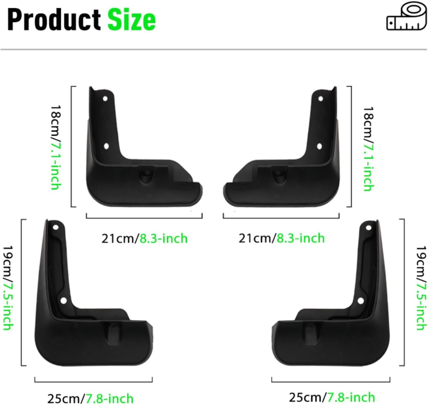 4PCS Car Mud Flaps Splash Guards Mudguards Car Mud Flaps Compatible with Kia Forte Cerato K3 2019 2020 2021 2022 2023 2024