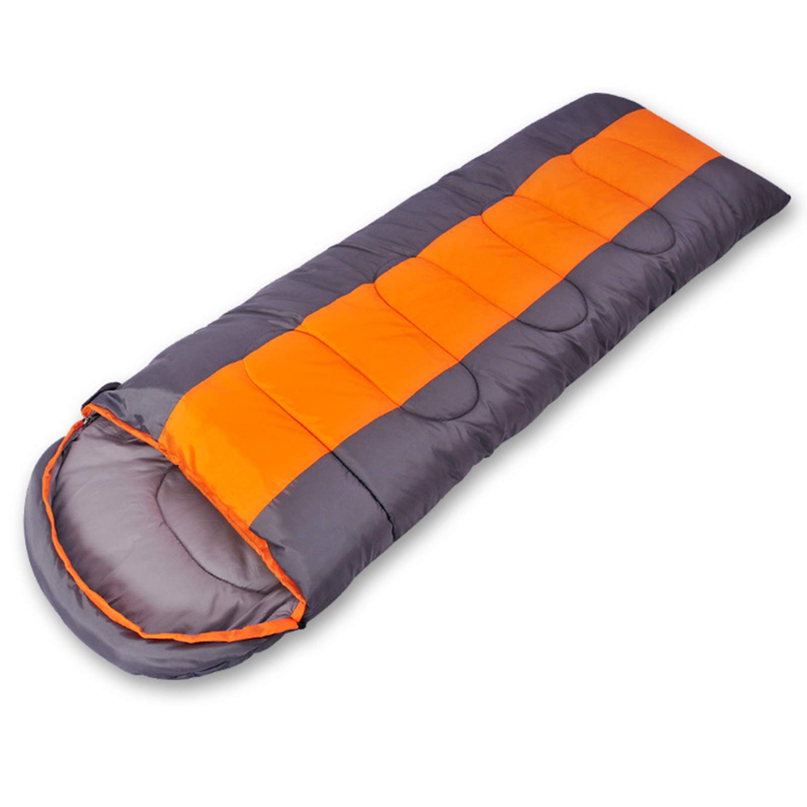 Sac de couchage hiver adulte enveloppe orange grand confort de camping 220x85cm