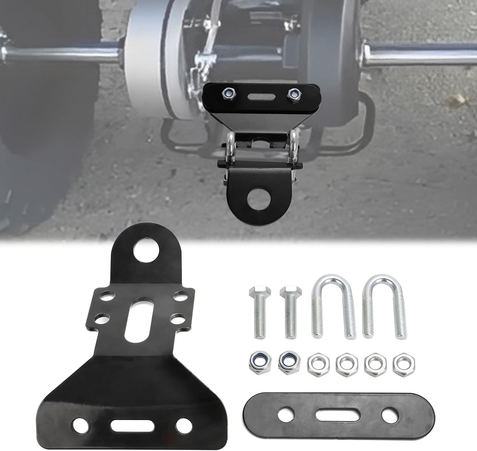 Alpha Rider Trailer Tow Hitch Trailer Hitch Tightener for 2019-2023 Yamaha Grizzly/Raptor 90 Raptor 110 Trailer Hitch Accessories Heavy Duty CNC Hitch Clamp Tow Hitch Stabilizer (Black)