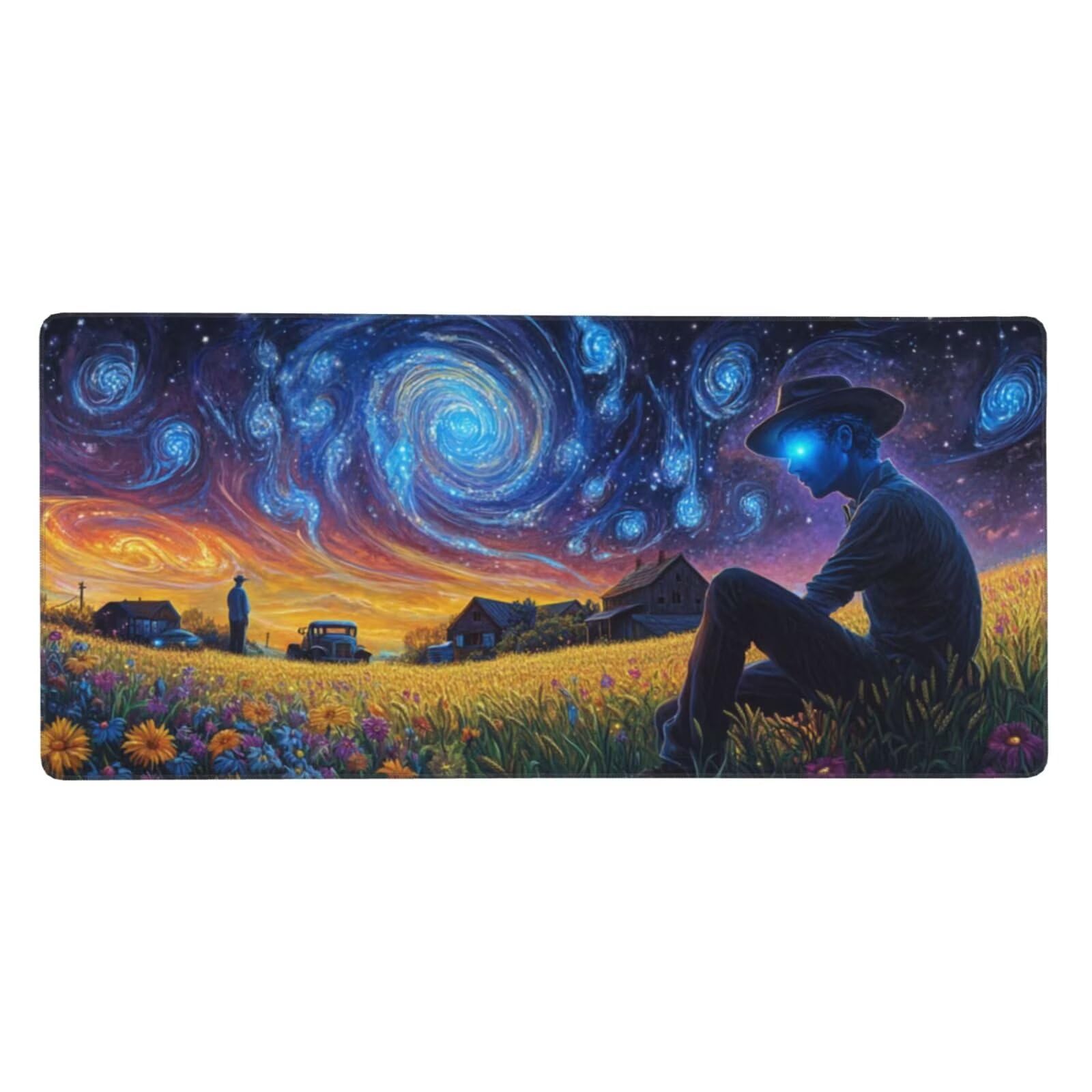Podkładka pod mysz xxl 1200x400x3mm podkładka pod mysz gwiaździste niebo twarda podkładka poprawia precyzję i szybkość, wodoodporne antypoślizgowe, szyte krawędzie, akcesoria do gier, komputer biurowy