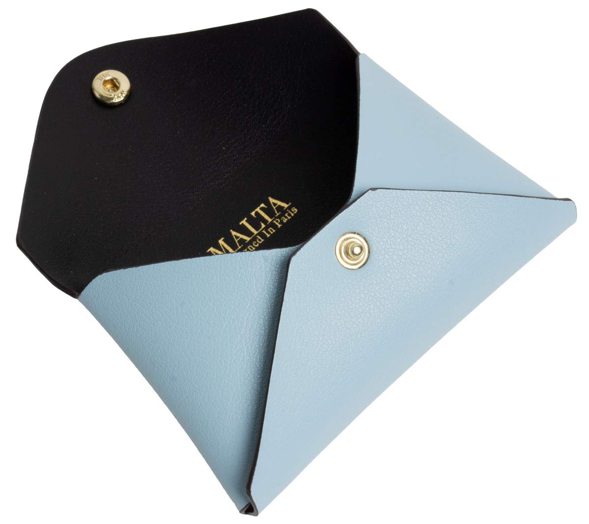 [MALTA] カードケース レディース 1枚革を折り重ねる 大容量 15枚 収納 牛革 バイカラー レザー 封筒型 大人でスマートなデザイン ポイントカード クレジット カード 名刺入れ ブルーブラック