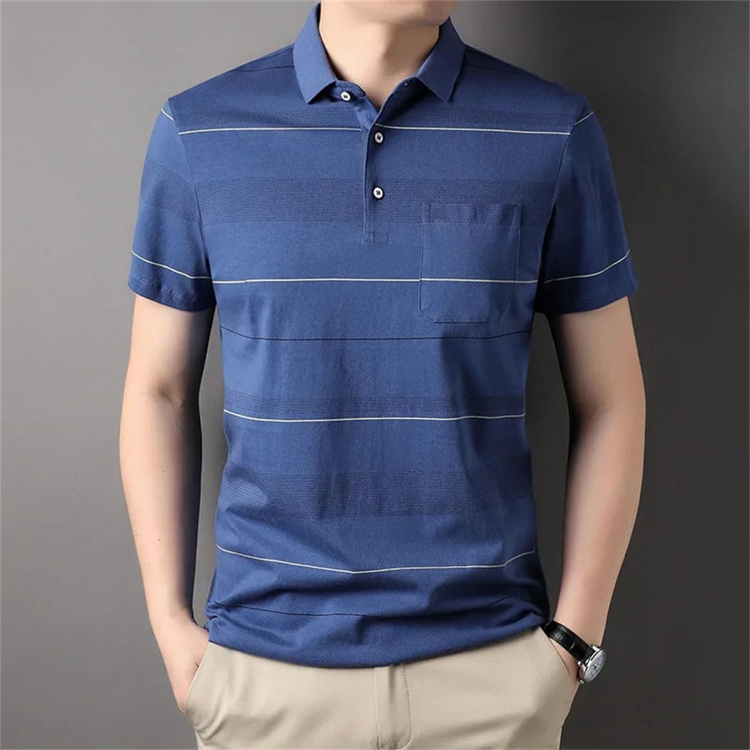 Polo de algodón para hombre, ropa básica de calle, holgada, de manga corta