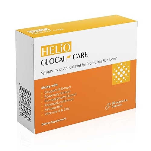 GlocalCare Helio apoya la piel contra los rayos UV y promueve la curación del daño solar - Extracto de Polypodium Leucotomos, Nutroxsun, Astaxantina