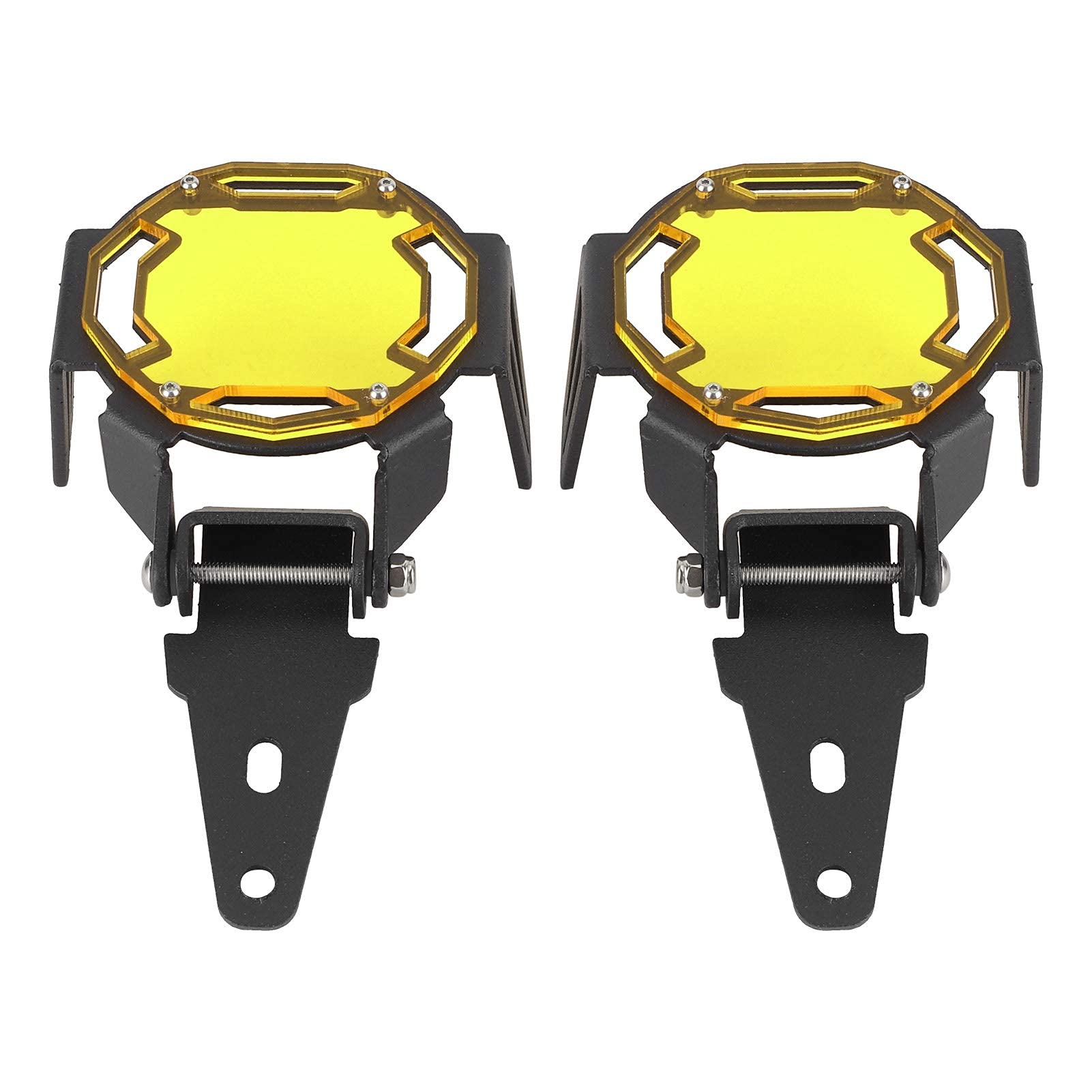 Osłona przeciwmgielna, 1K6941005S 1K6941006S Motocykl Osłona przeciwmgielna Osłona ochronna Osłona lampy LED Pasuje do R1200GS / R1250GS Adventure LC(żółty)