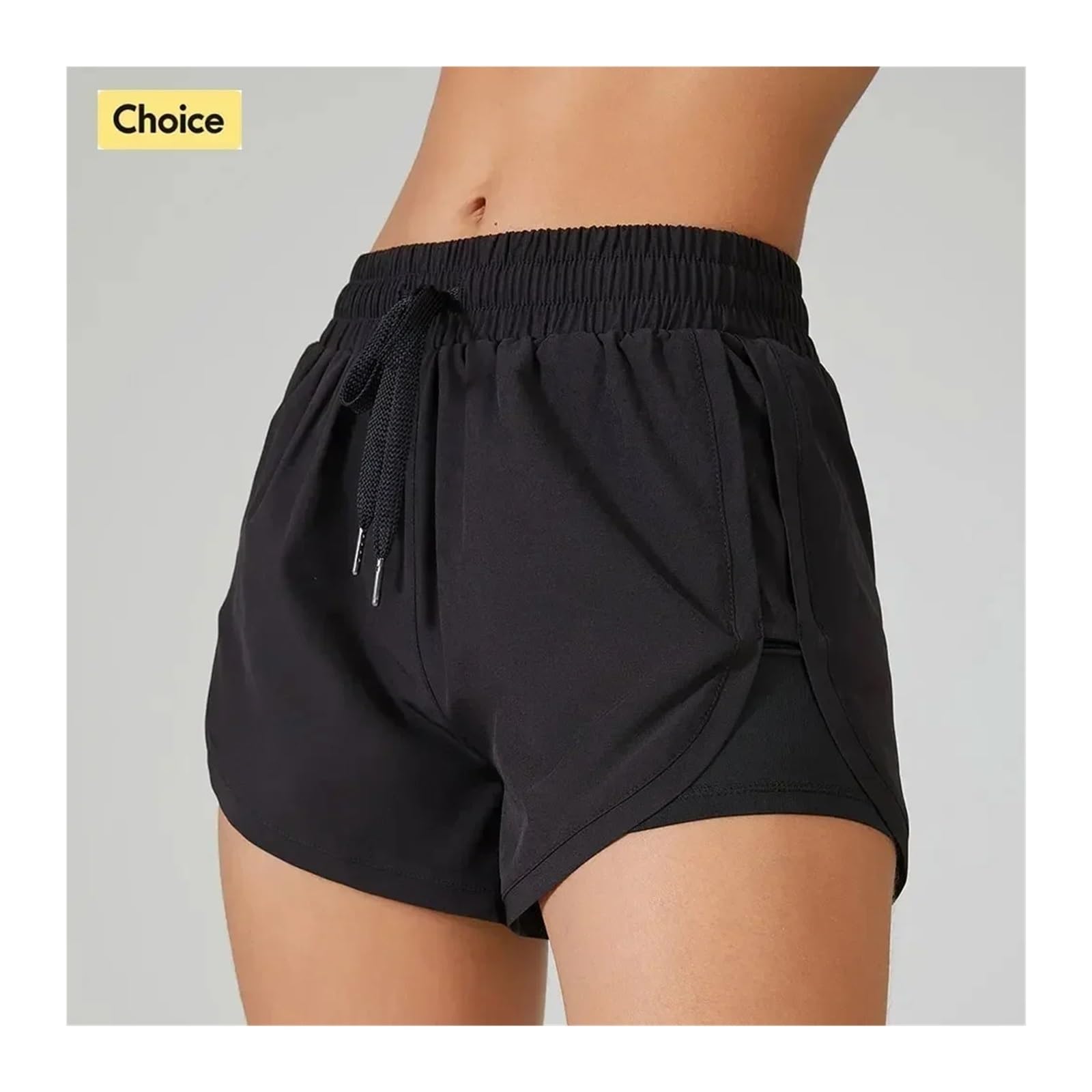 Yoga Pantaloncini Pantaloncini da Corsa da Donna, Abbigliamento da Yoga, Fitness, Allenamento Estivo, Leggings da Jogging da Donna, Pantaloncini Sportivi da Palestra(Black,M)