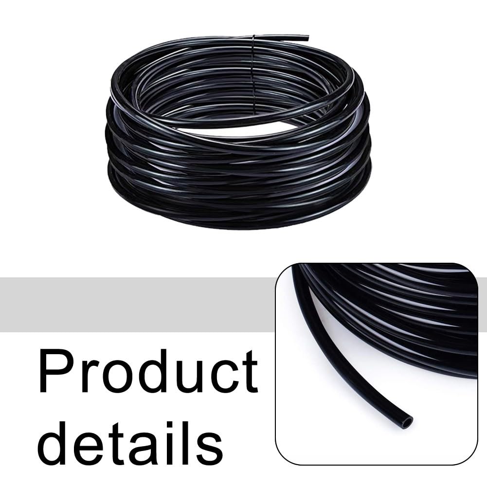 Tuyau d'irrigation goutte à goutte de 4 à 6 mm - Ligne de distribution vierge pour systèmes d'arrosage de jardin personnalisés, serres, agriculture, PVC noir