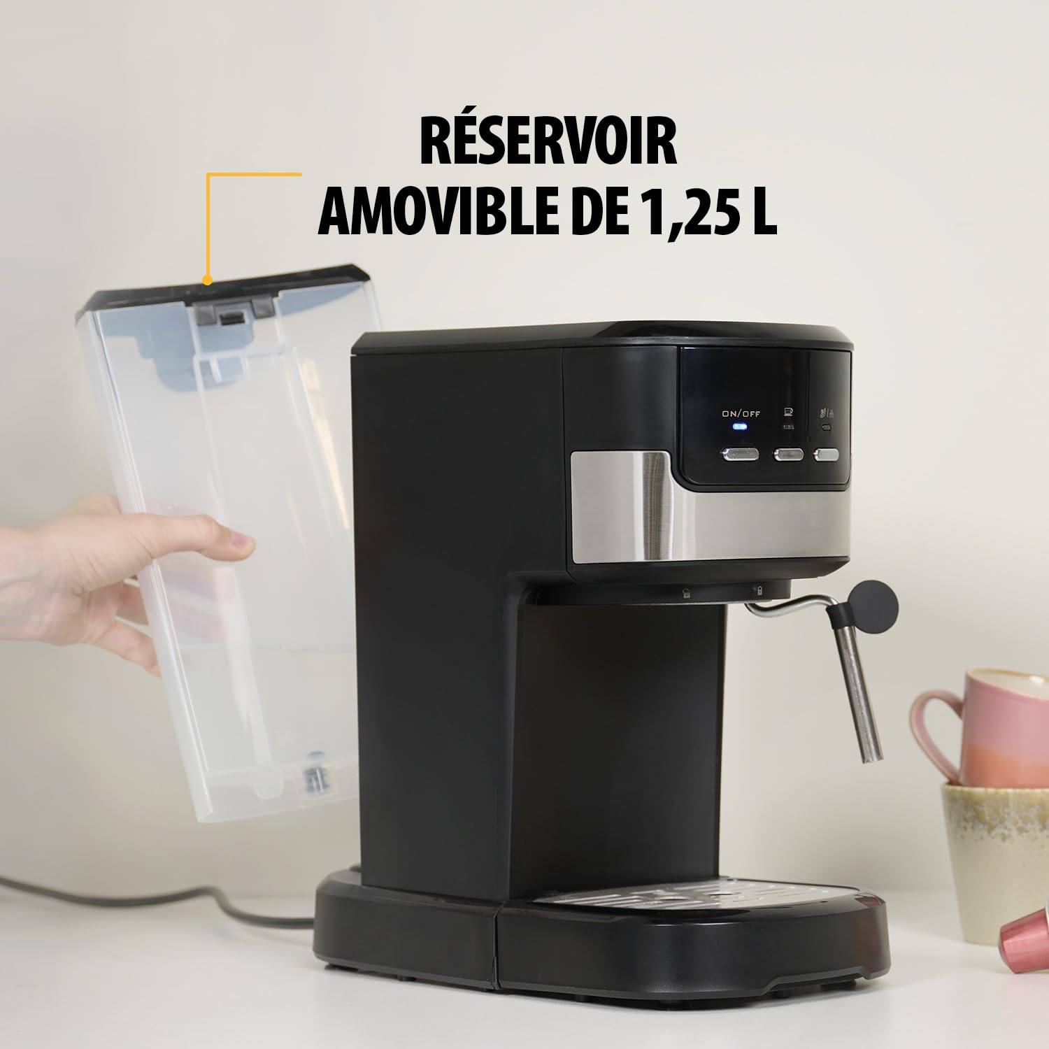 Tristar Machine à Espresso 2 tasses à la fois | Convient aux capsules Nespresso et au café moulu | Chauffe-tasse | Résistant au lave-vaisselle | 20 bars | 1100 W | CM-2278