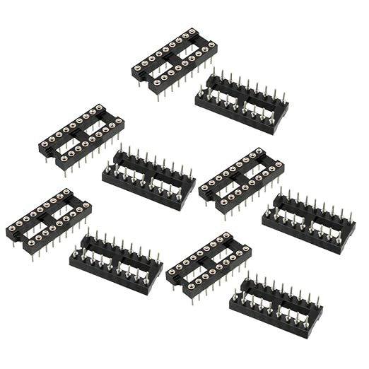 uxcell 10 Pieces 18 Pins Round Hole Soldering DIP IC Chip Socket Adaptor