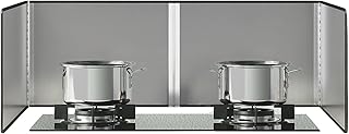 4 Sided kitchen backsplash protector,Stove Splash Guard, Foldable Stable Steel Splash Suitable for Stoves,Gas Stoves, and Frying Pans,Size: 11.8 * 15.7 inches