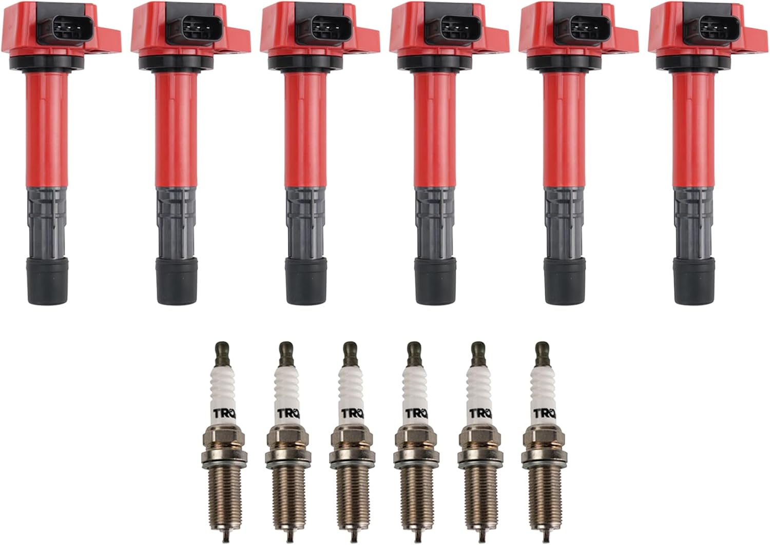 TRQ Ignition Coil and Spark Plug Kit 12 Piece High Performance Compatible with 2004-2007 Saturn Vue