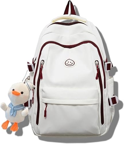 Teclado Mochila Kawaii con accesorios lindos, bolsas ligeras para portátil, impermeable, casual, para viajes, Rojo -, Mochilas Daypack