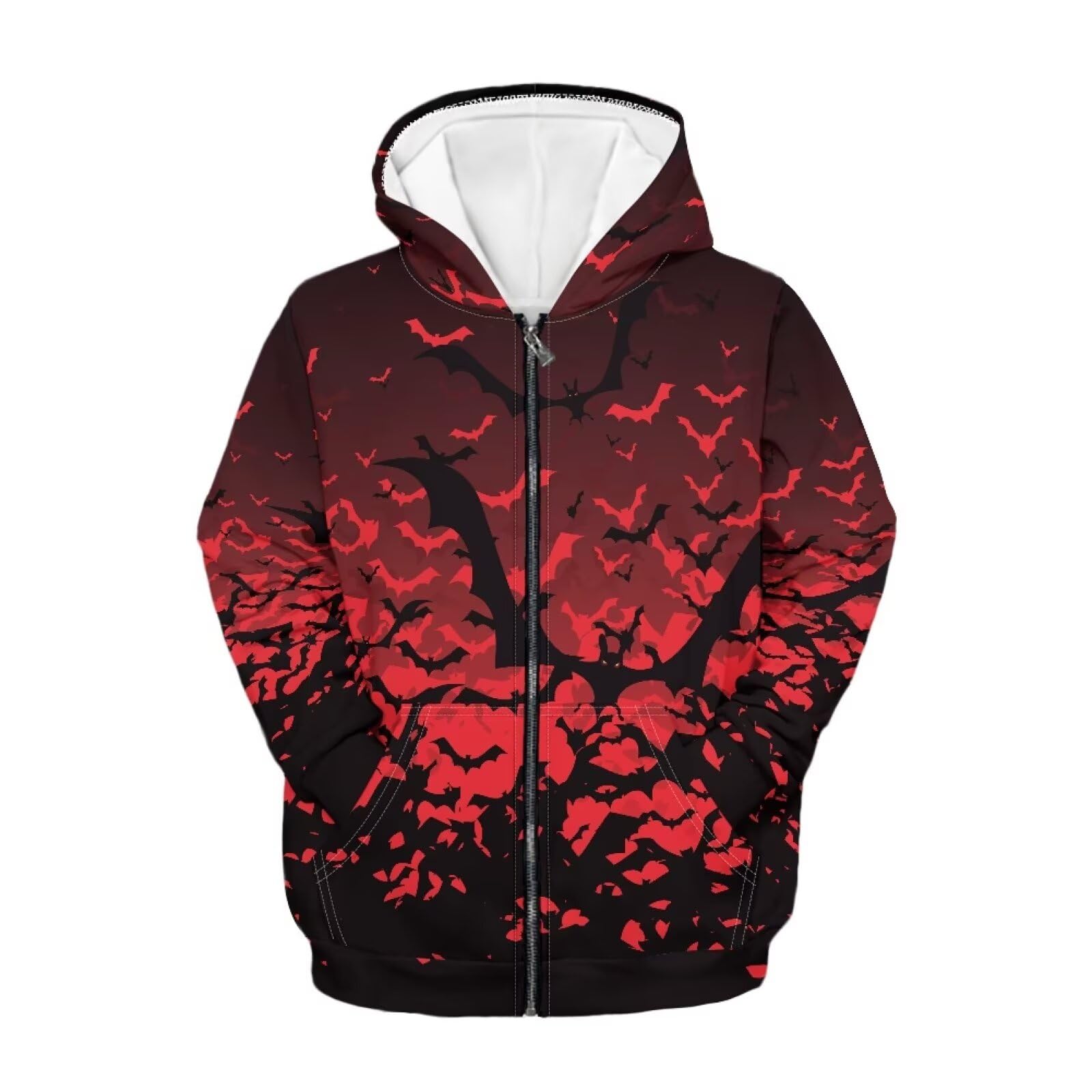 Unisex Zipper Sweatshirt Boys Girls Hooded with 2 Pocket Pullover Hoodies for 6-16Y Kids