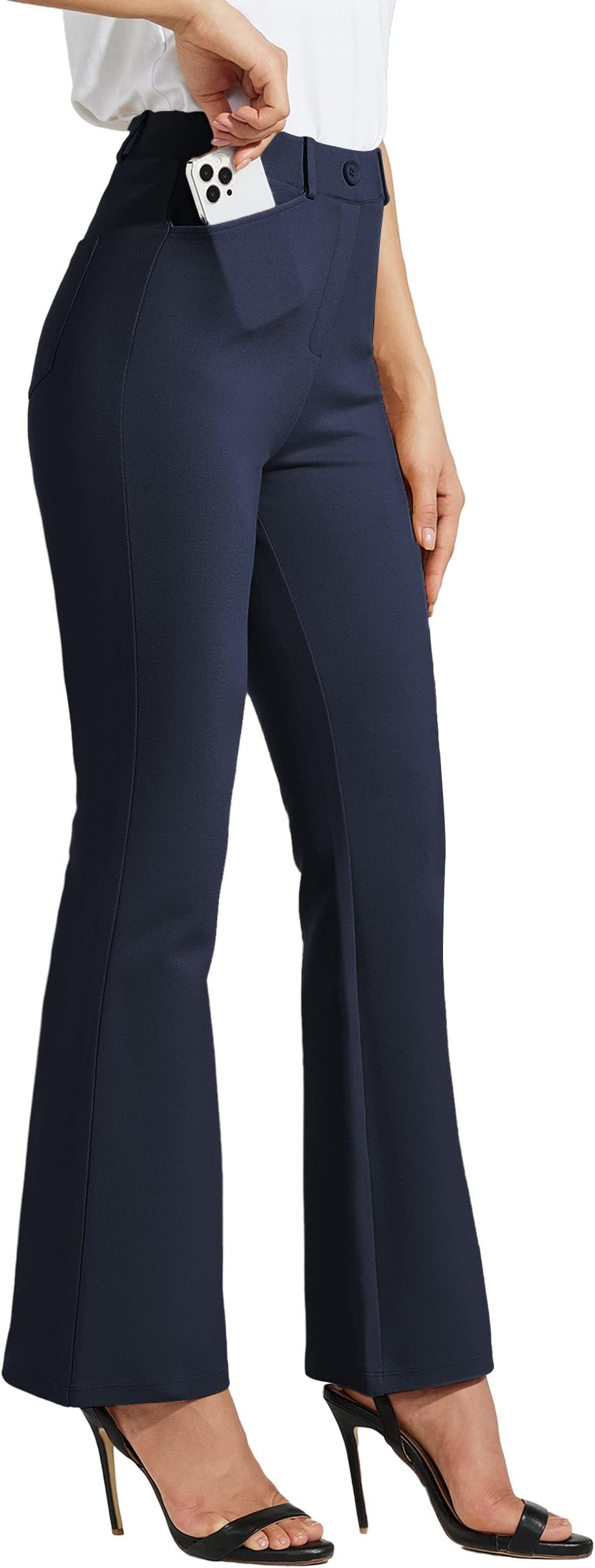 Willit Women's Yoga Dress Pants Bootcut Stretch Work Slacks Office Casual Pants Belt Loops 4 Pockets 28"/29"/30"/31"/33"